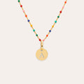Collar Personalizado Colors Enamel Letter Baño Oro