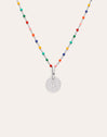Collana Personalizzata Colors Enamel Letter - puesto en modelo
