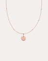 Collar Mini Medallion Plata Baño Oro Rosa