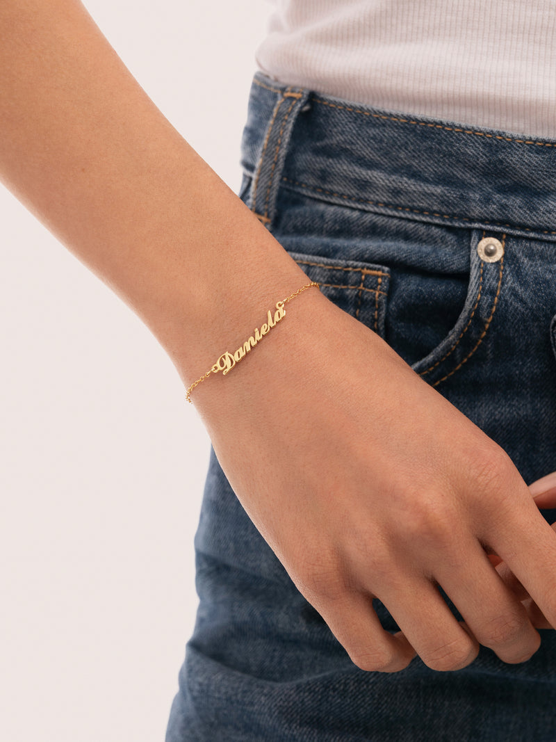 Bracelet Personnalisé Carrie Argent Plaqué Or