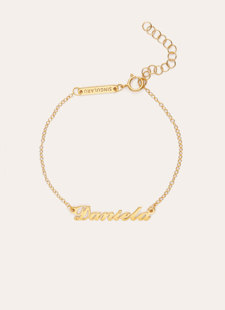Bracelet Personnalisé Carrie Argent Plaqué Or