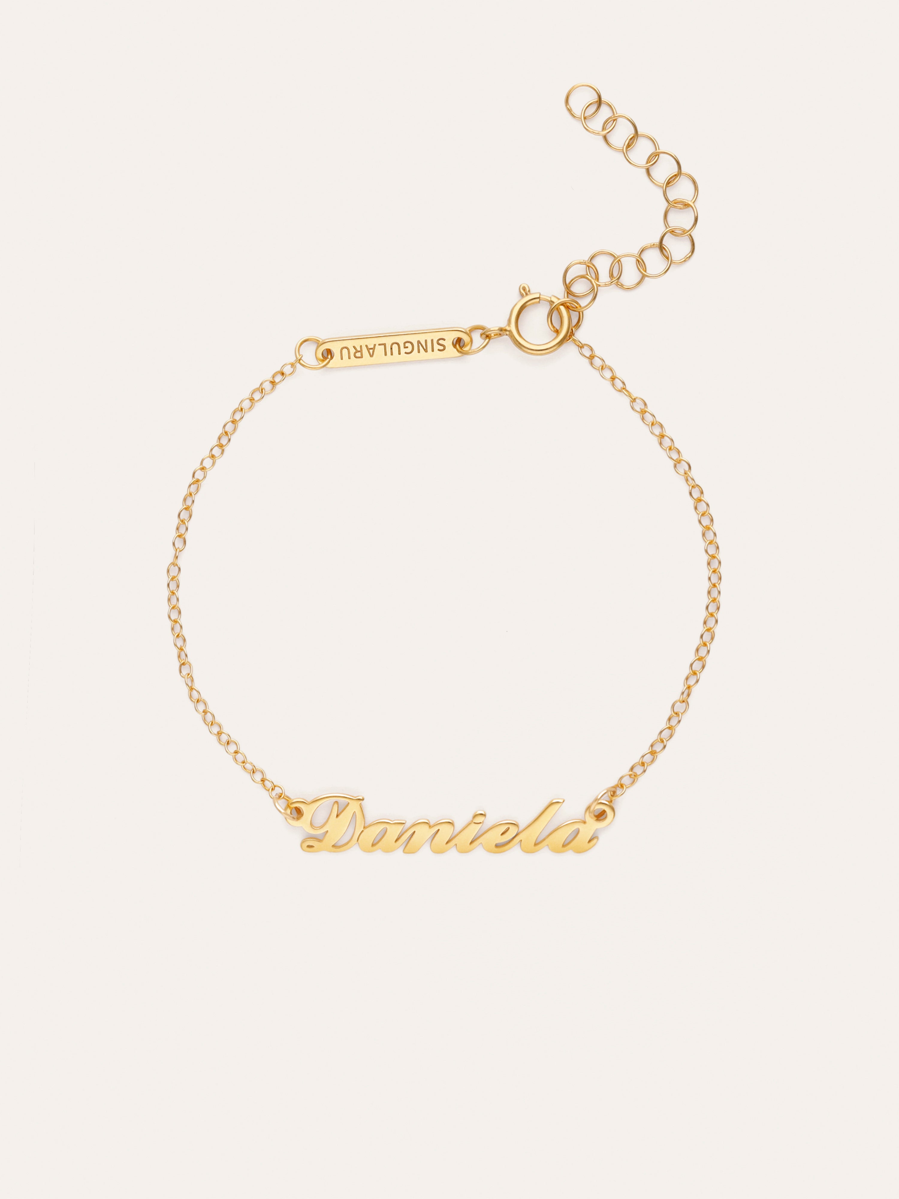 Bracelet Personnalisé Carrie Argent Plaqué Or