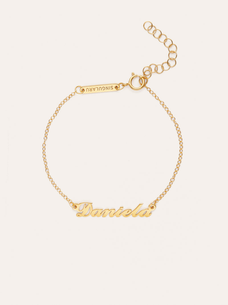 Bracelet Personnalisé Carrie Argent Plaqué Or