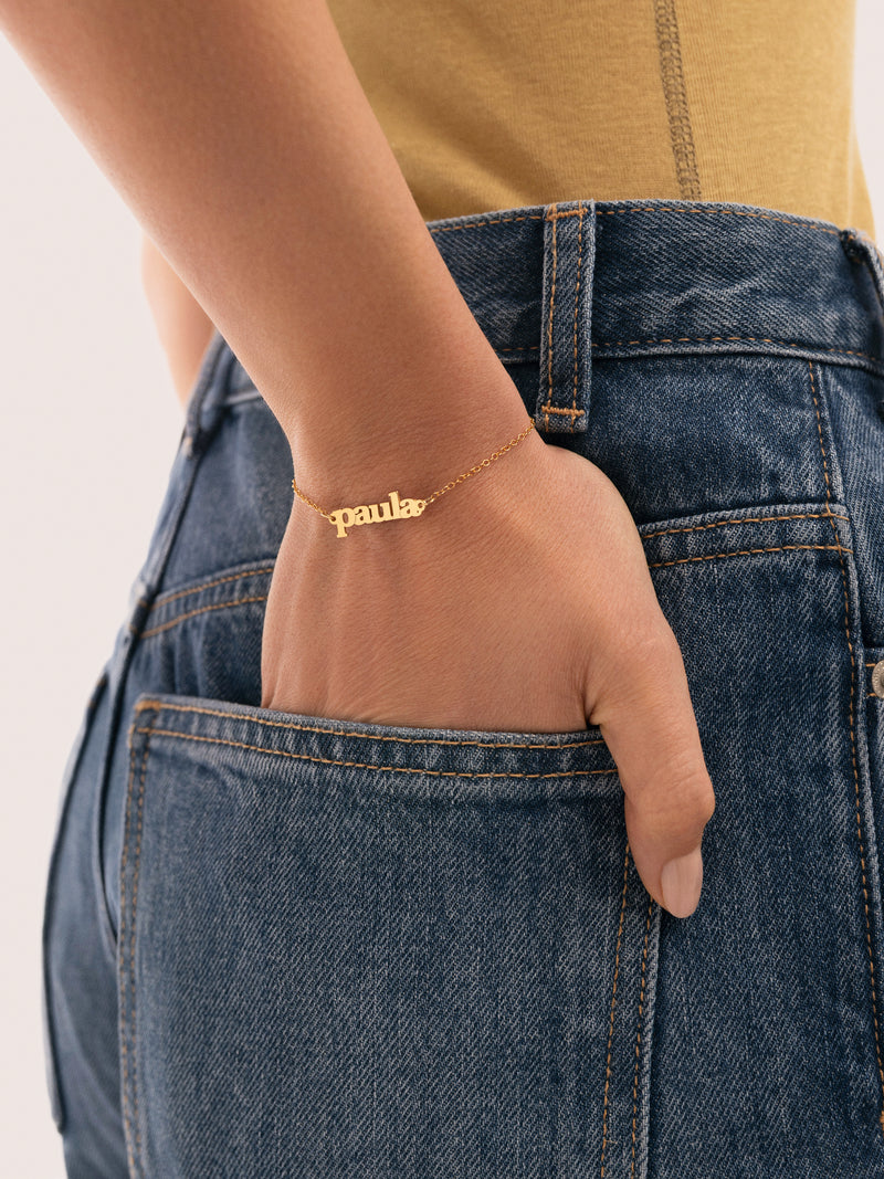 Bracelet Personnalisé Monogramme Argent Plaqué Or