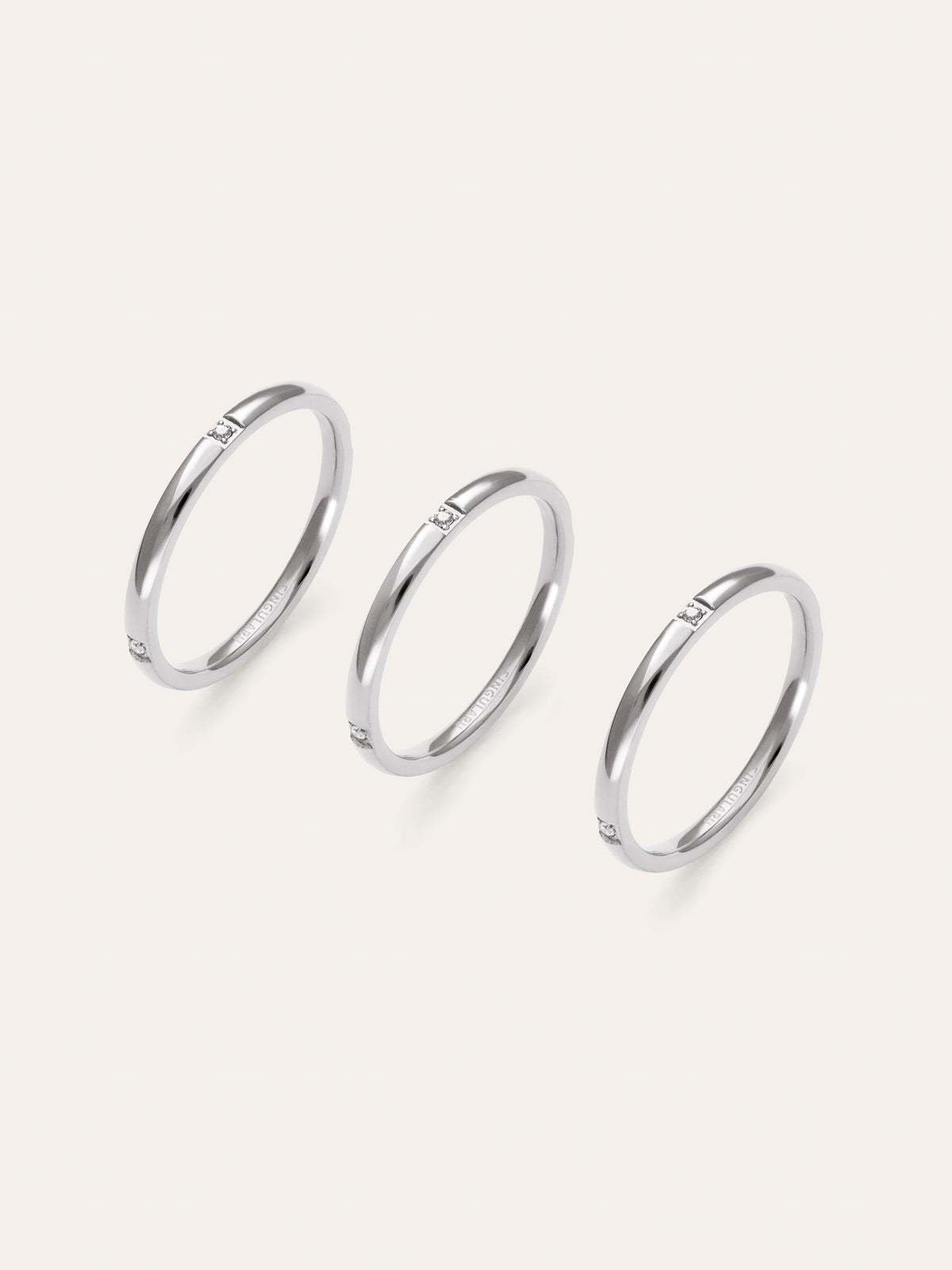 Pack 3 Anillos Palmar Spark Acero