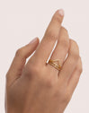Pack 3 Anillos Sparks Acero Baño Oro