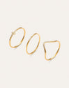 Pack 3 Anillos Sparks Acero Baño Oro