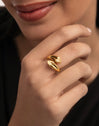 Anillo Abbraccio Amour Acero Baño Oro