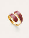 Anillo Abbraccio Granate Acero baño Oro