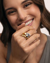 Anillo Abbraccio Stars Acero Baño Oro