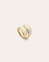 Anillo Abbraccio White Acero Baño Oro