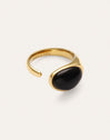 Black Catalina Stainless Steel Gold Ring