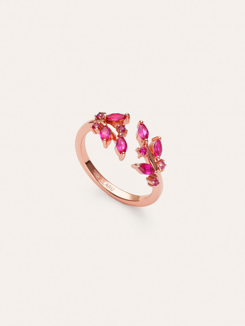 Ring Buganvilla Raspberry roségoud verguld