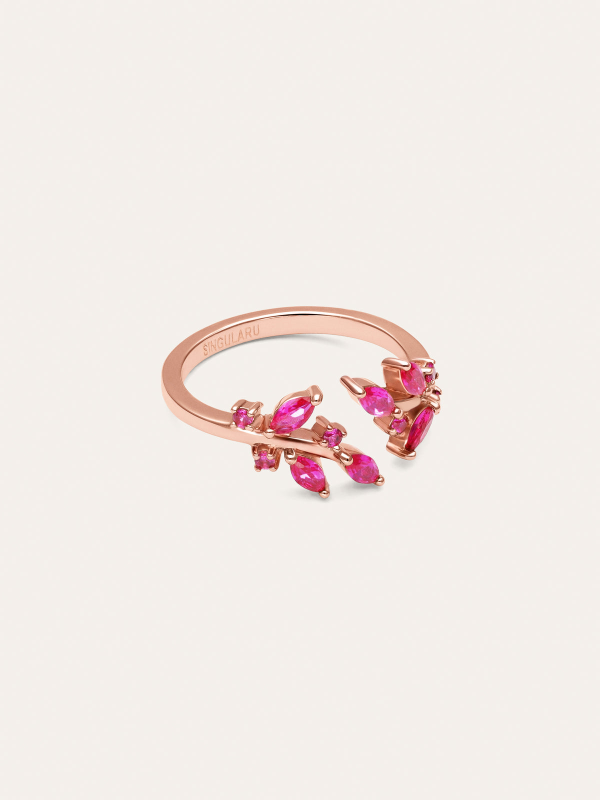 Ring Buganvilla Raspberry roségoud verguld