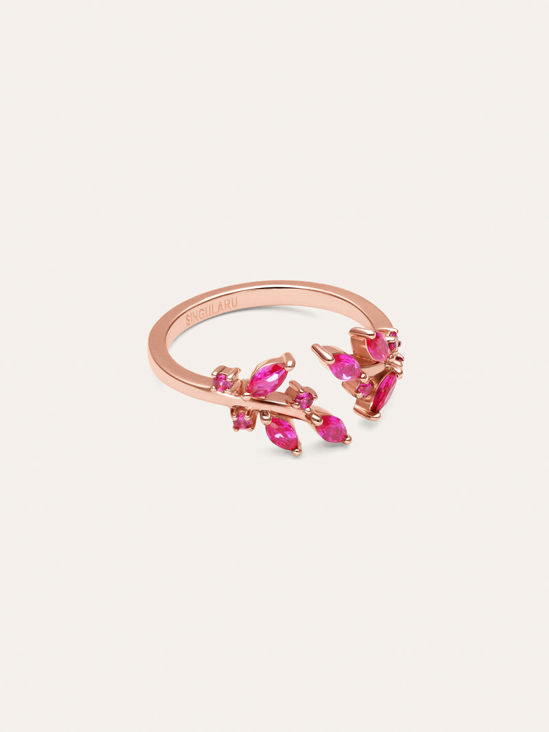 Ring Buganvilla Raspberry roségoud verguld