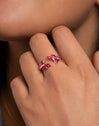 Anillo Buganvilla Raspberry Plata Baño Oro Rosa