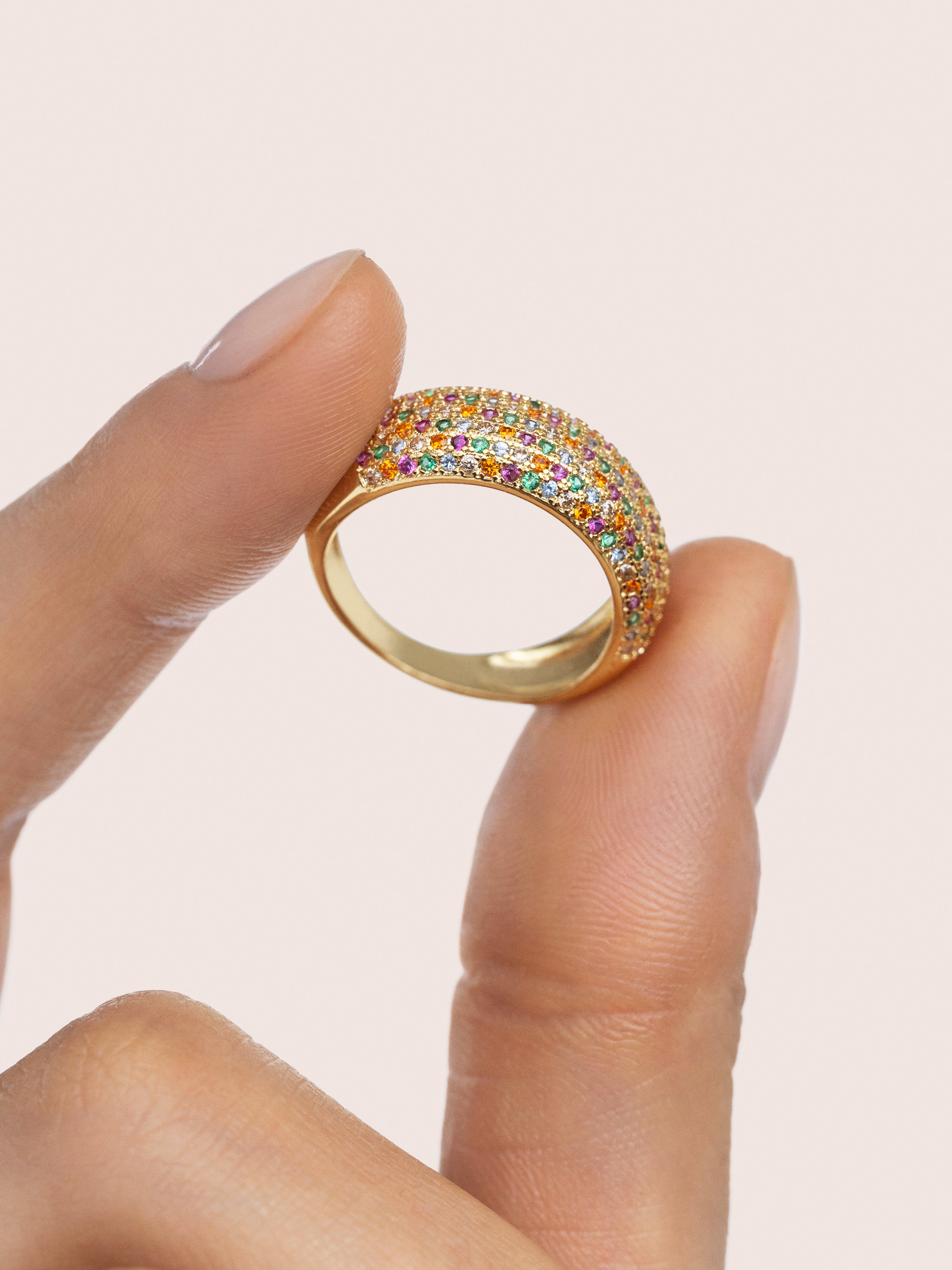 Anillo Dancing Colors Baño Oro