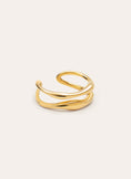 Anillo Doble Aire Acero Baño Oro