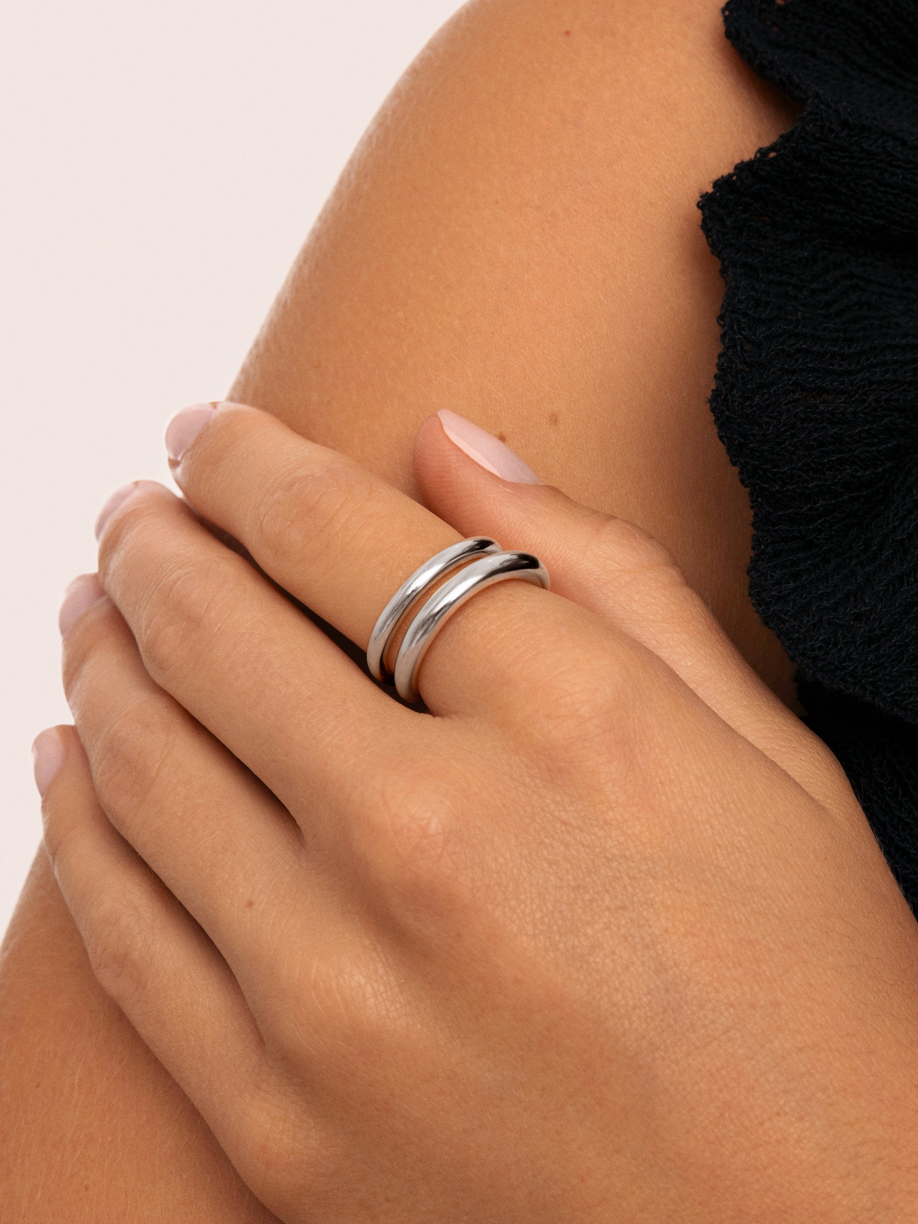 Anillo Doble Lines Acero