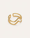 Ring Double Peak Steel Gold Plating