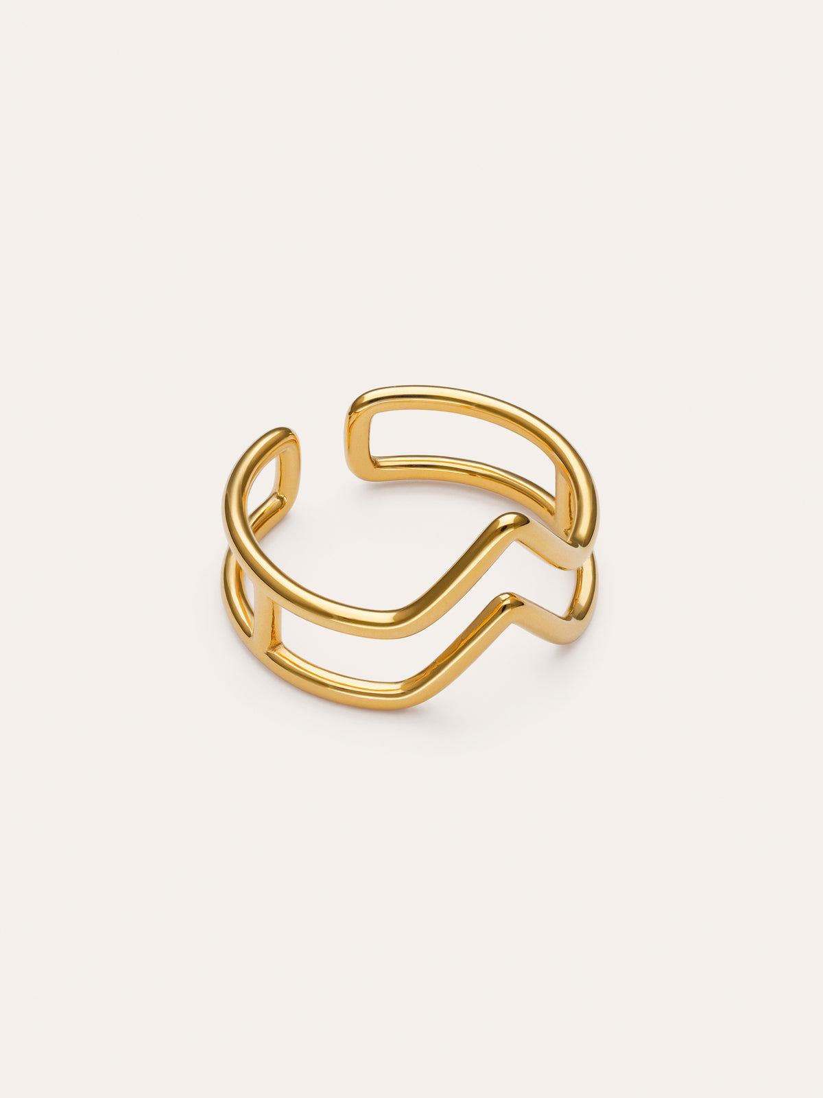 Ring Double Peak Steel Gold Plating