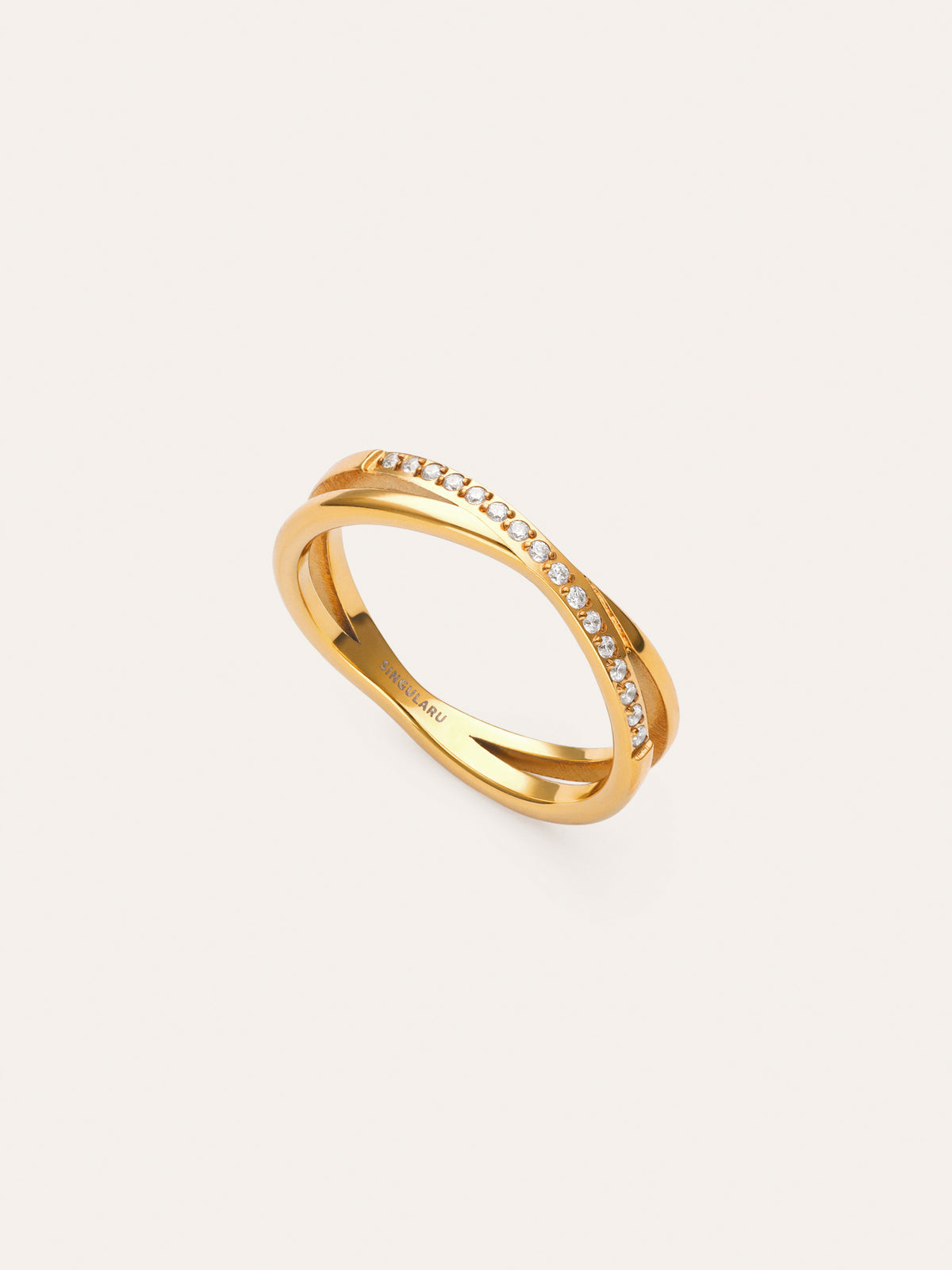 Imagen detalle de Ring Dubbel Teresa Sparks Staal verguld