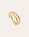 Dubbele Twist Ring, verguld met 18-karaats goud