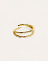 Dubbele Twist Ring, verguld met 18-karaats goud