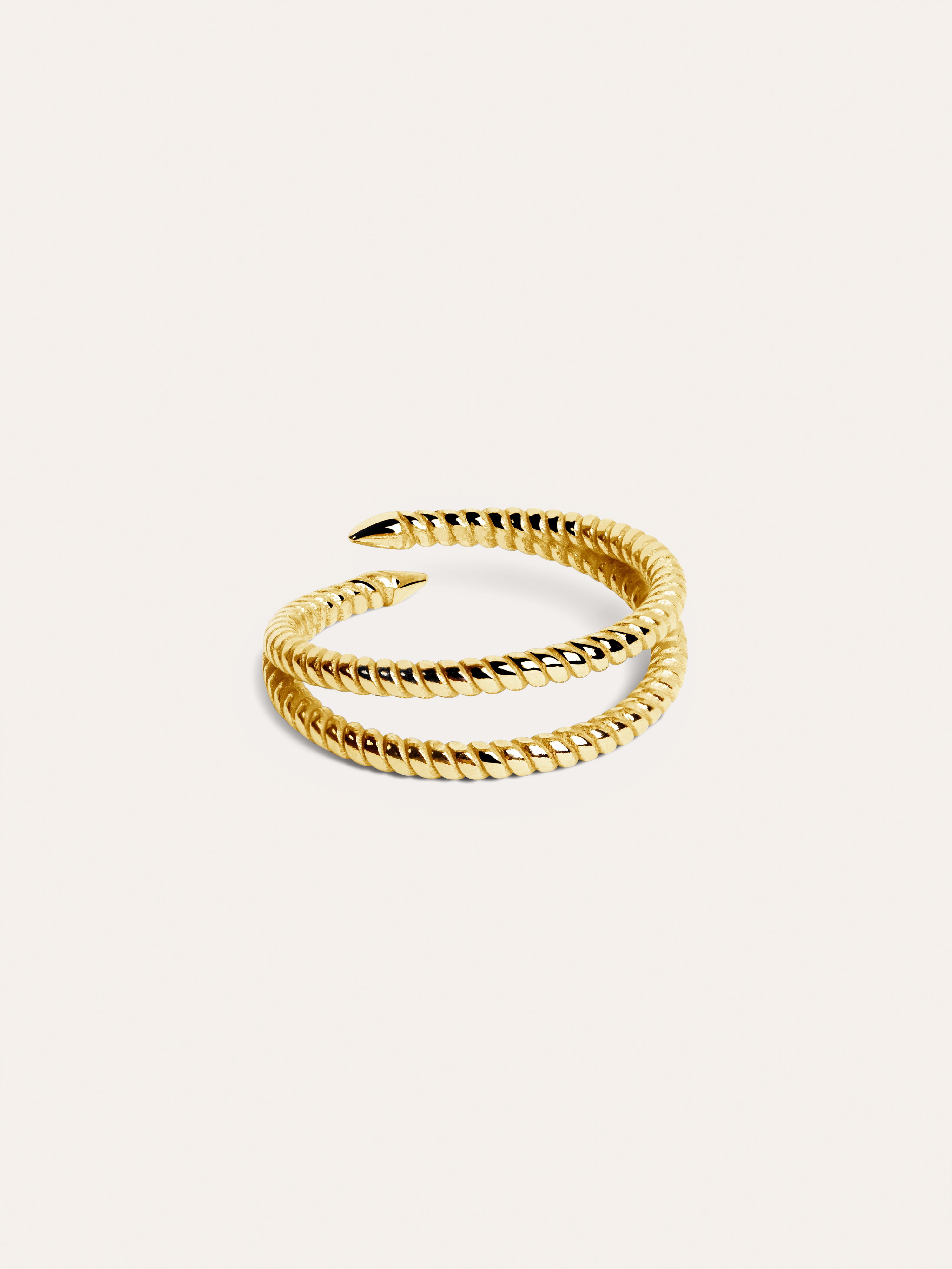 Dubbele Twist Ring, verguld met 18-karaats goud