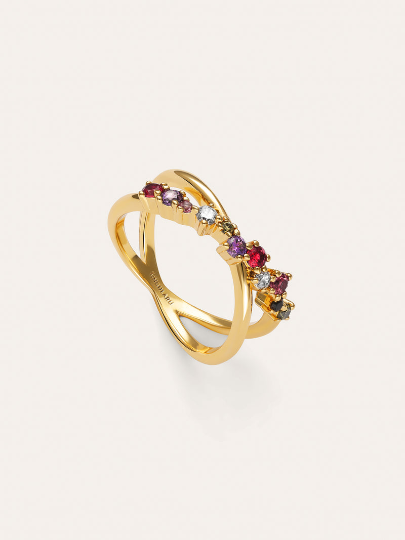 Anillo Estelar Cross Baño Oro