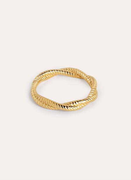 Fine Rope Gold Silver Ring