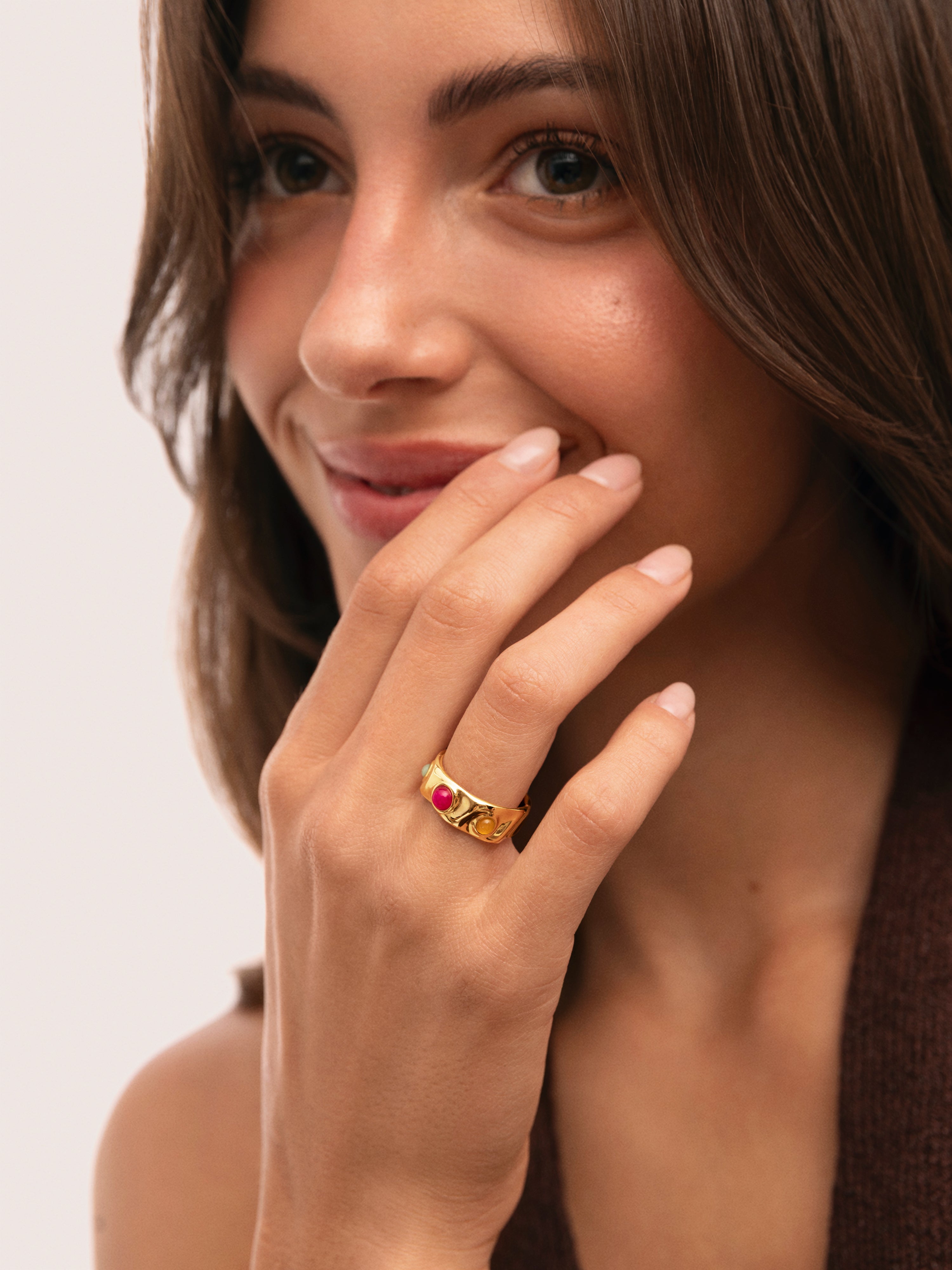 Gina-ring van Staal met goudlaag