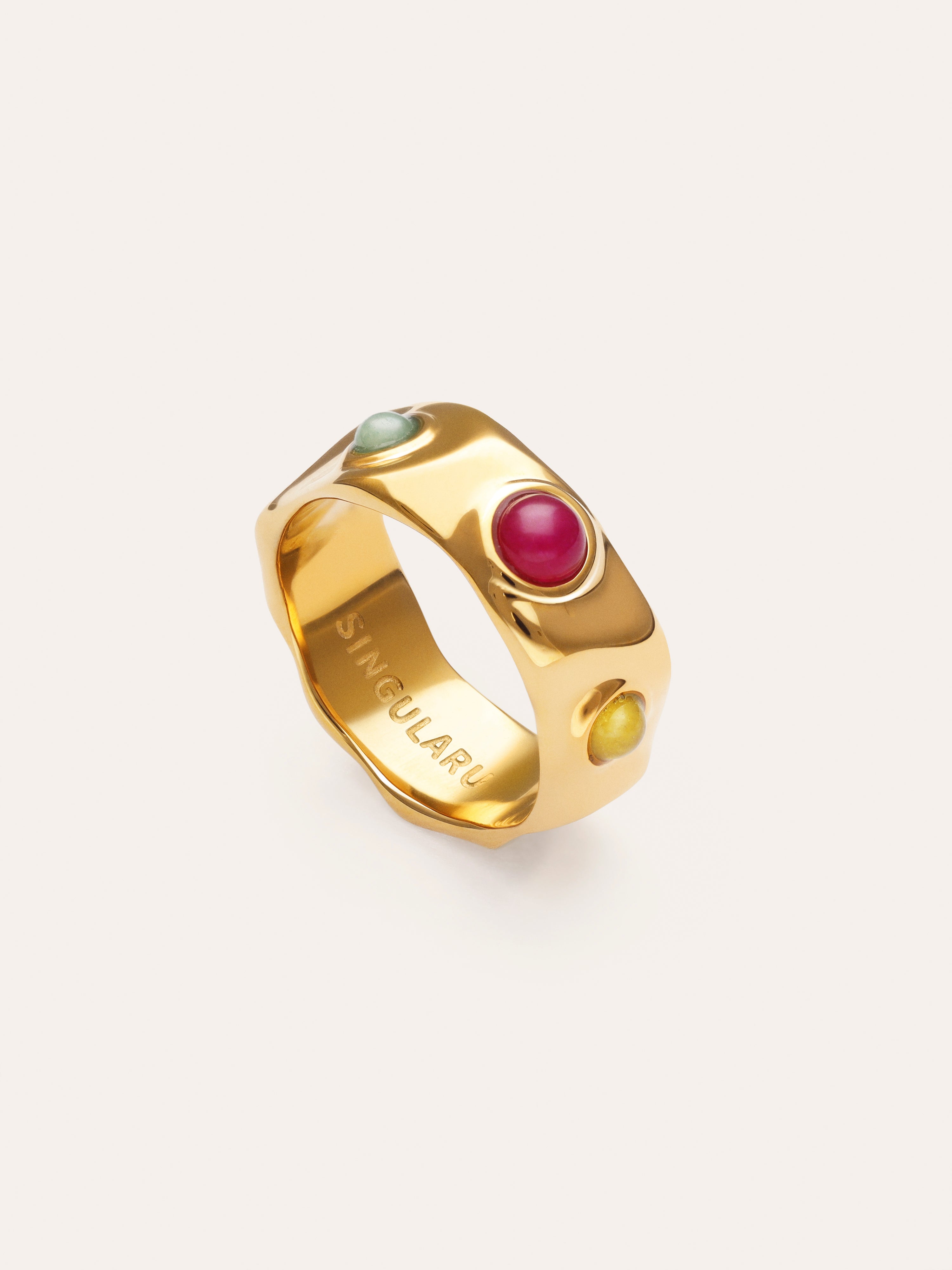 Gina-ring van Staal met goudlaag