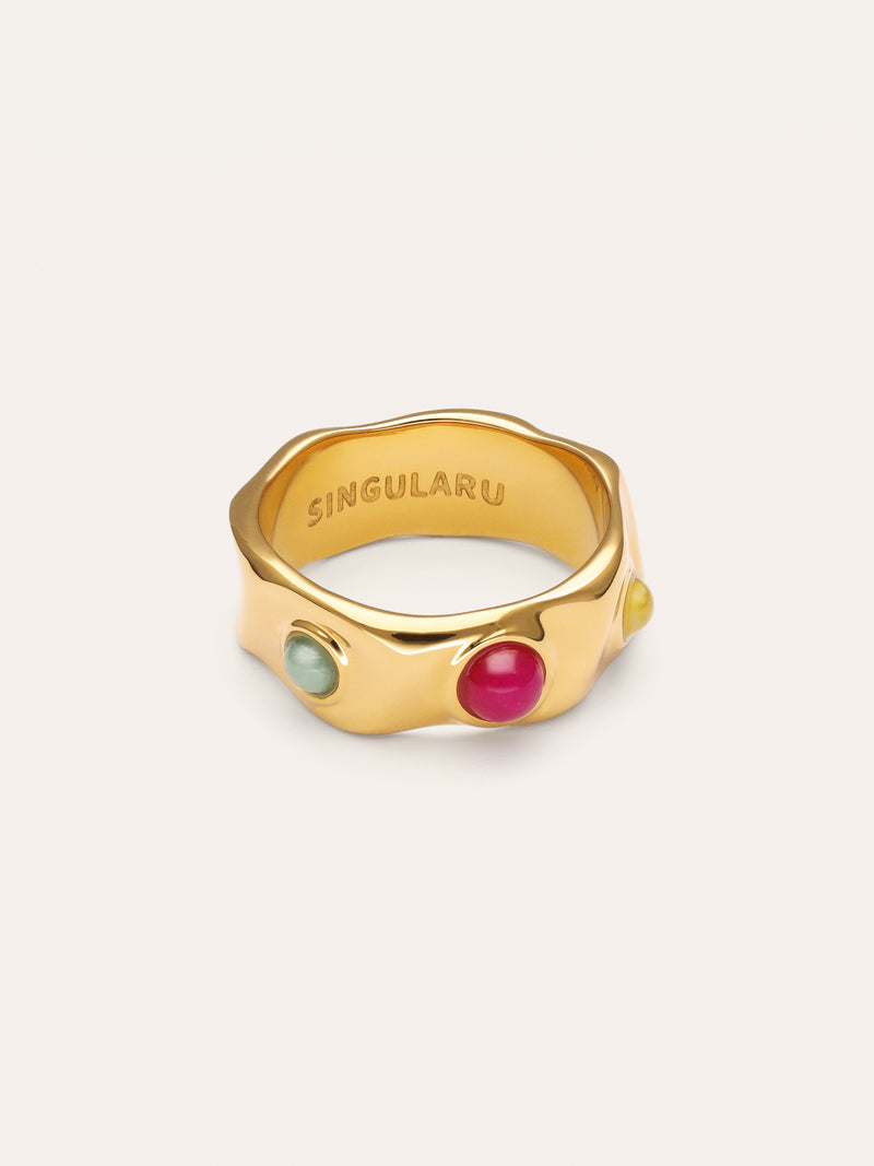 Gina-ring van Staal met goudlaag