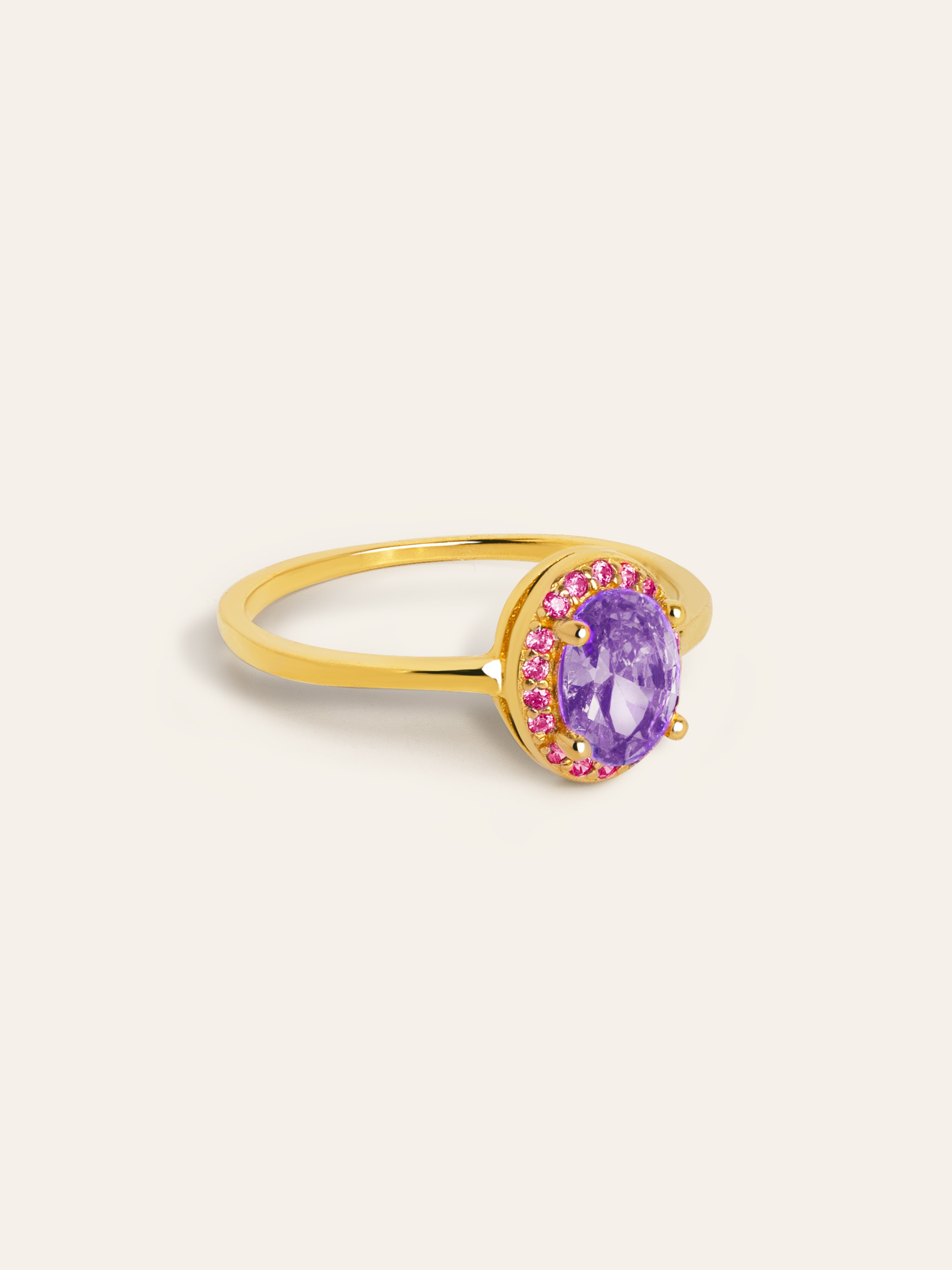 Anillo Grape Colors Plata Baño Oro