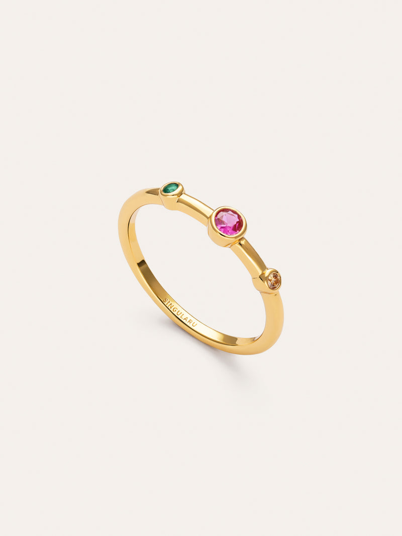 Anello Leonor Rosa Placcato Oro