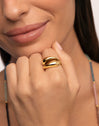 Abraccio Stainless Steel Gold Maxi Ring 