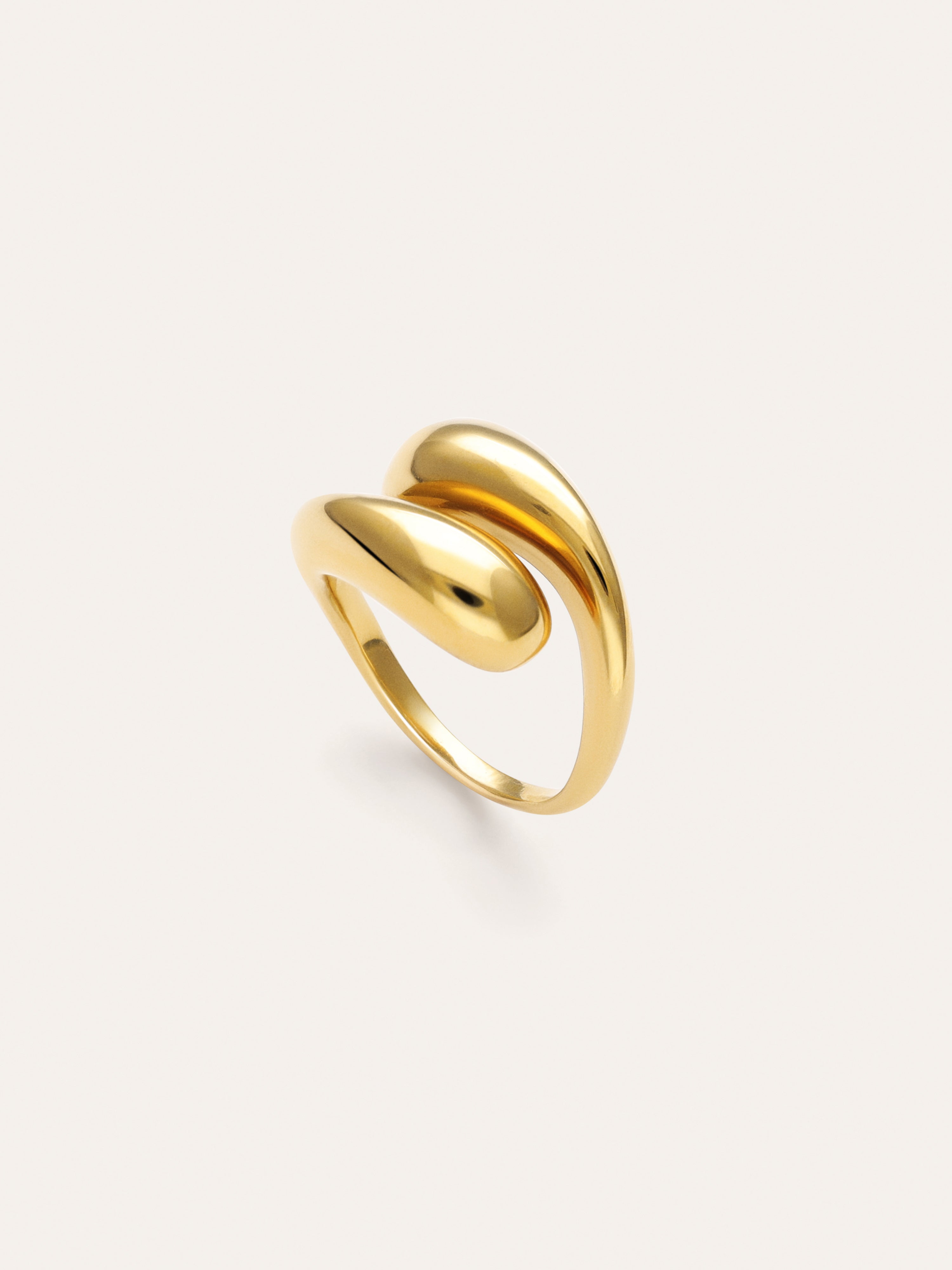 Abraccio Stainless Steel Gold Maxi Ring 