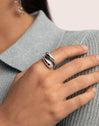Maxi Abbraccio Stainless Steel Ring 