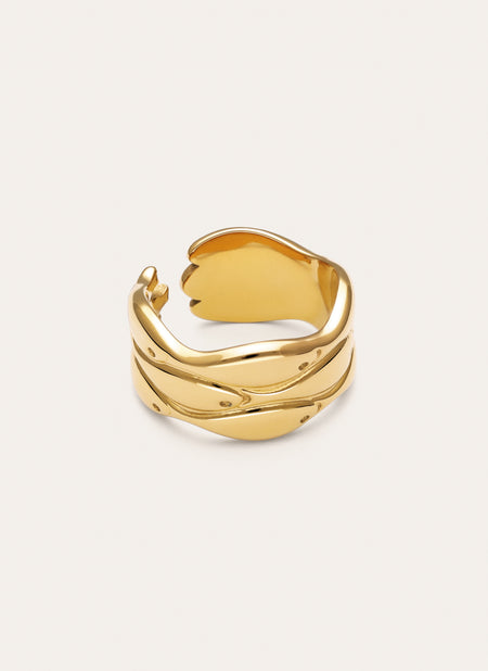 Bague Maui Acier Plaqué Or