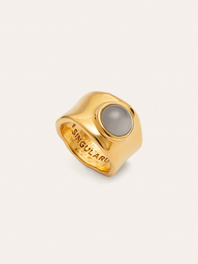 Anillo My Blue Stone Baño Oro