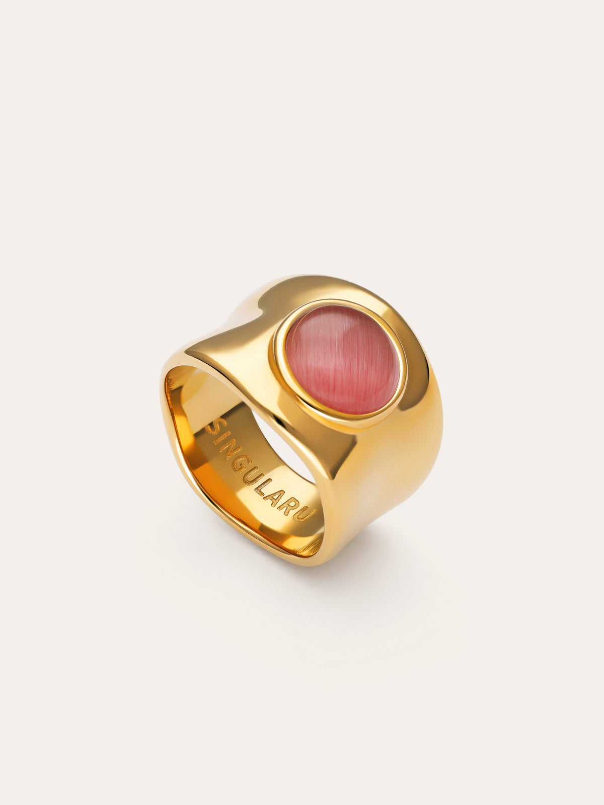 Imagen detalle de Anel My Pink Stone Aço Banhado a Ouro