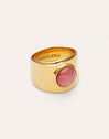Anel My Pink Stone Aço Banhado a Ouro