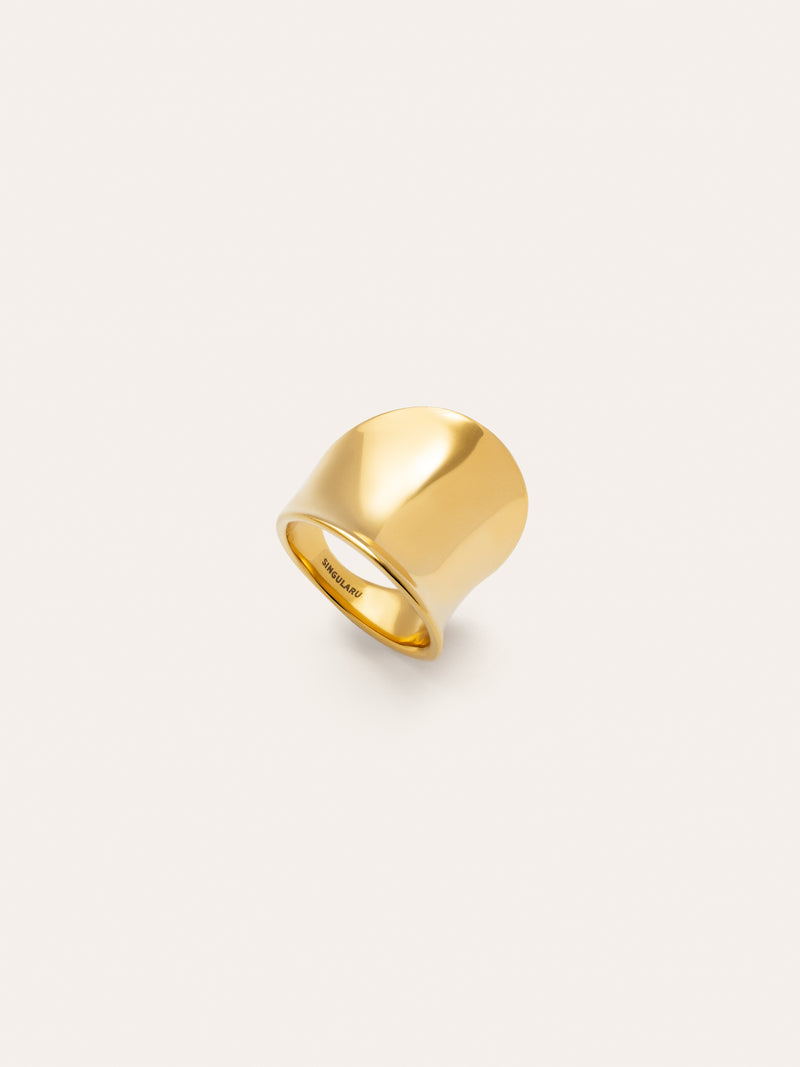 Anillo Odisea Acero Baño Oro