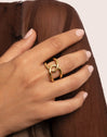 Anello One Link Acciaio placcato Oro - puesto en modelo