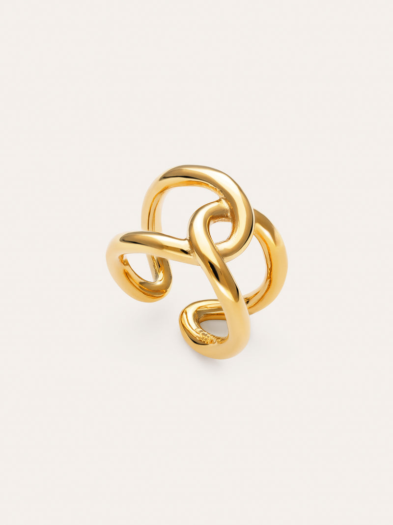 Anello One Link Acciaio placcato Oro