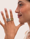 Anillo Ondina Acero Baño Oro