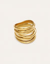 Anillo Ondina Acero Baño Oro