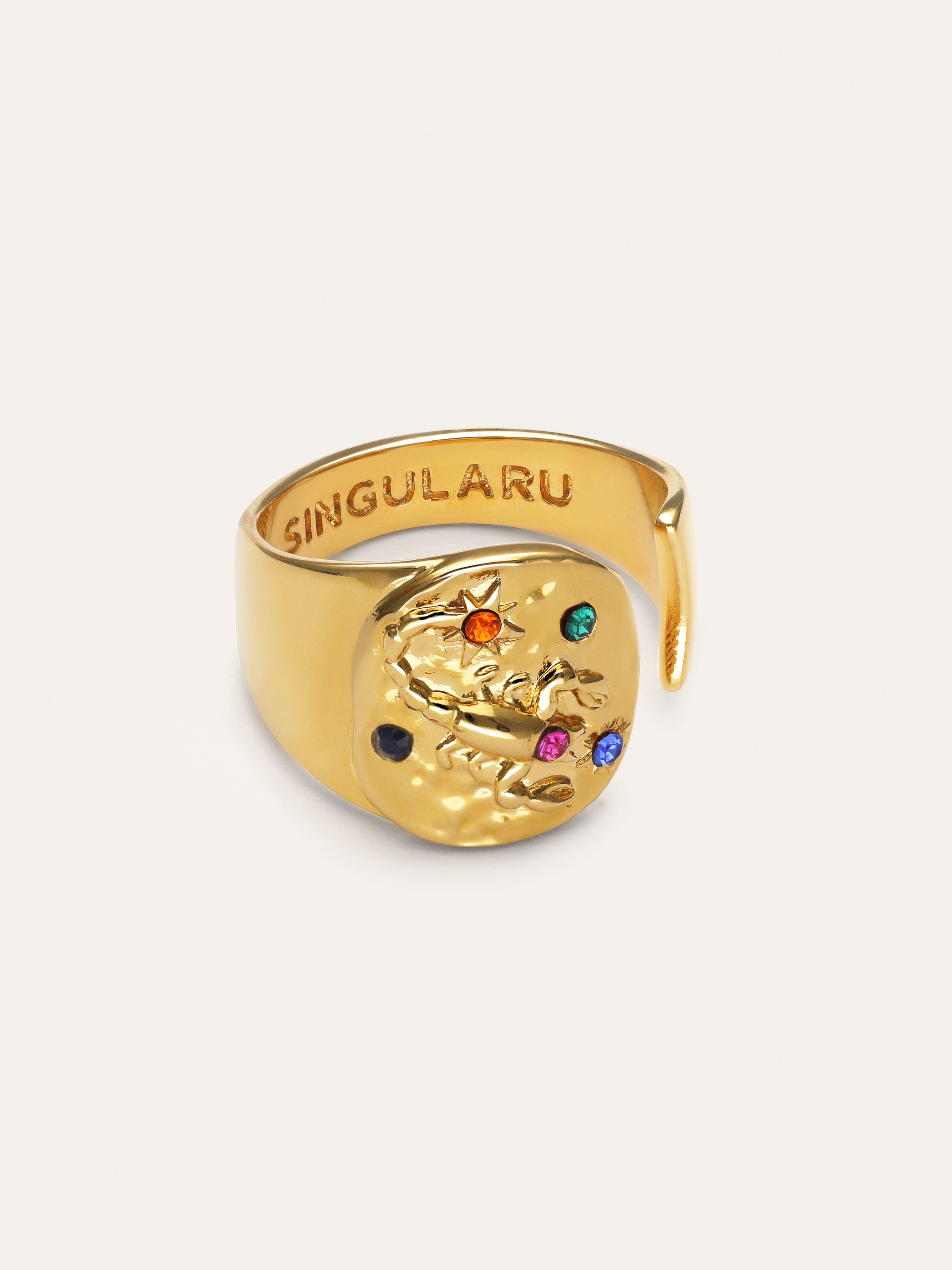 Anillo Organic Colors Zodiaco Baño Oro