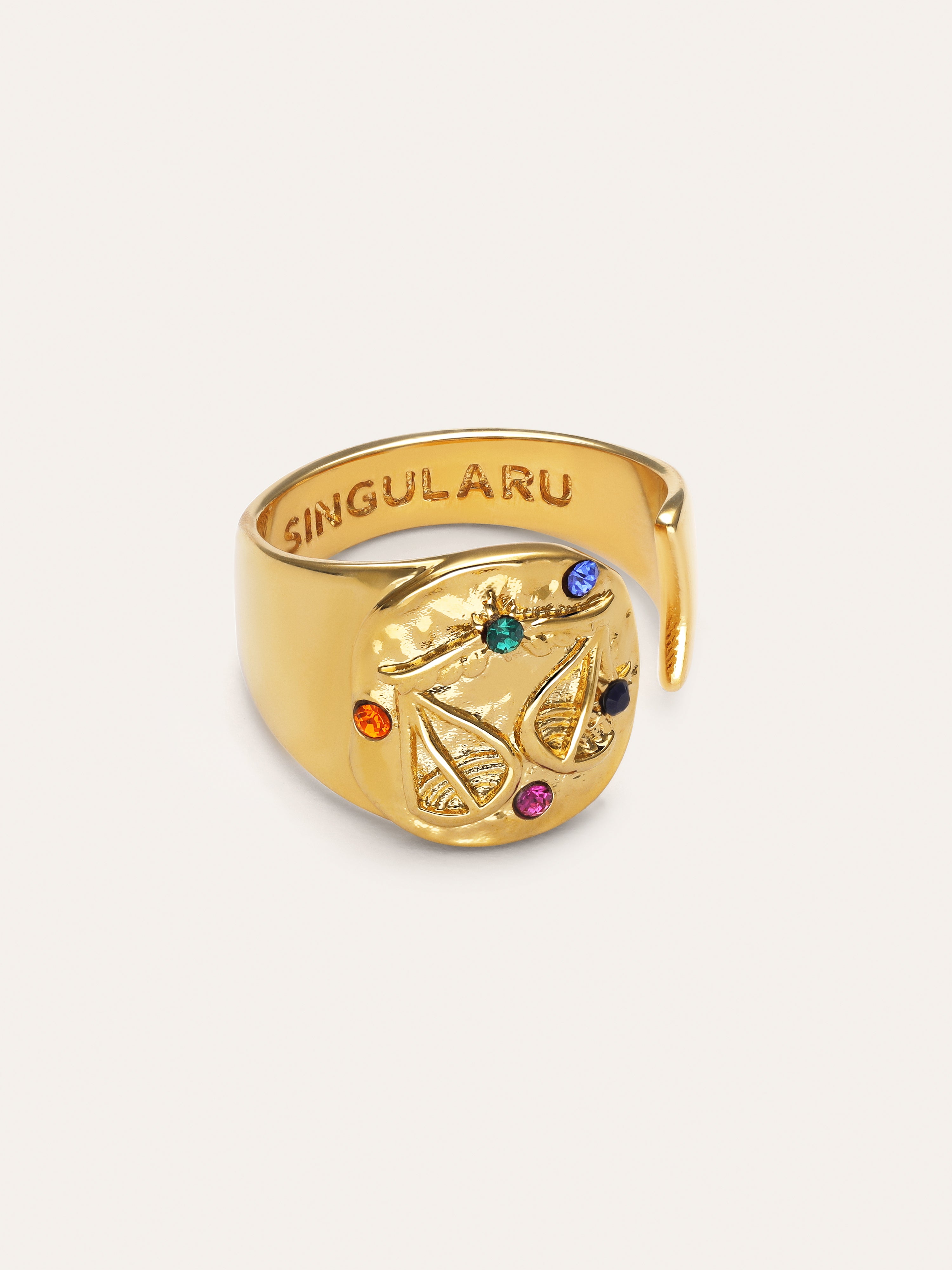 Anillo Organic Colors Zodiaco Baño Oro